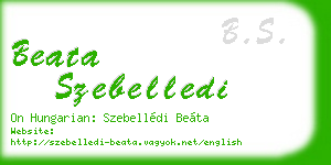 beata szebelledi business card