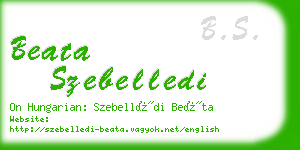 beata szebelledi business card